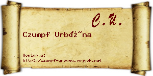 Czumpf Urbána névjegykártya